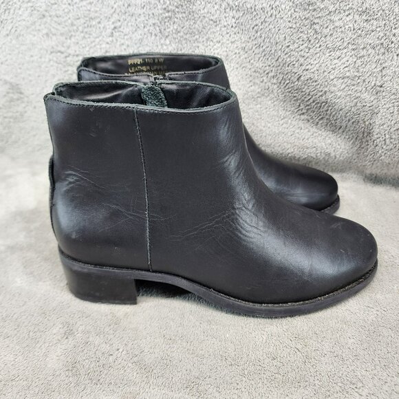 David Tate Shoes Womens Size 8 Black Leather Side Zip Ankle Boots - Picture 5 of 12